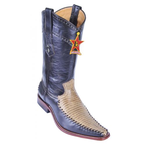 Los Altos Oryx Rustic Genuine Lizard / Deer Skin Square Toe Cowboy Boots 770784