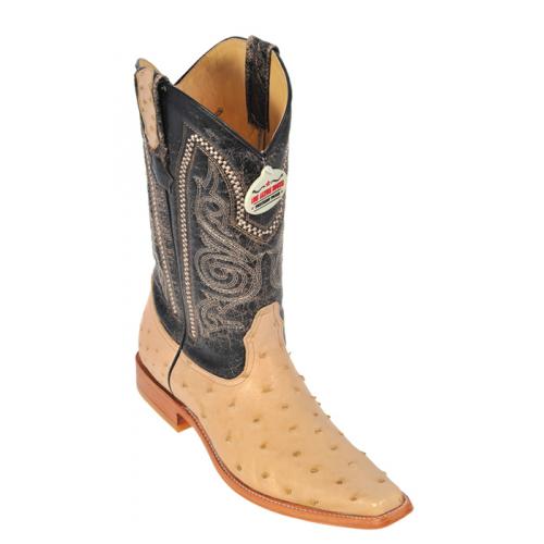Los Altos Oryx Genuine All-Over Ostrich Square Toe Cowboy Boots 710311
