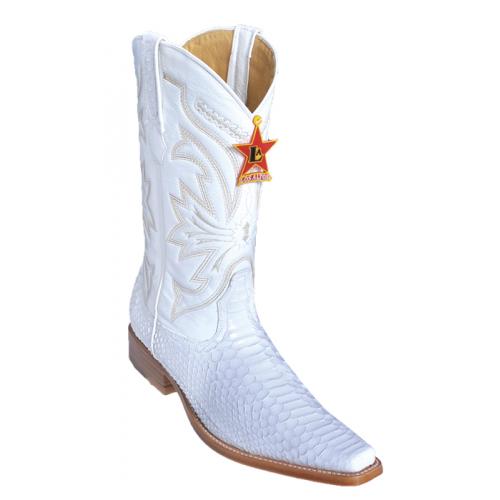 Los Altos White Genuine All-Over Python Square Toe Cowboy Boots 715728