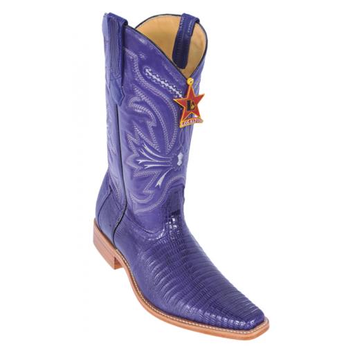 Los Altos Purple Genuine All-Over Lizard Square Toe Cowboy Boots 710726