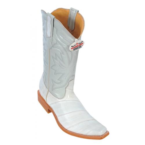 Los Altos Bone Genuine All-Over Eel Square Toe Cowboy Boots 710817
