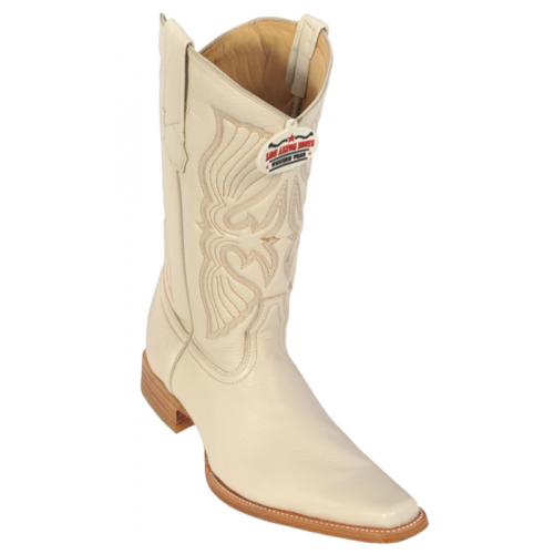 Los Altos Winterwhite Genuine All-Over Deer Skin Square Toe Cowboy Boots 718304
