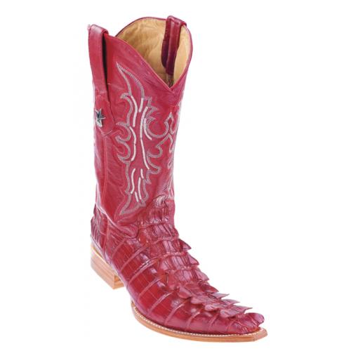 Los Altos Red All-Over Crocodile Print Cowboy Boots 3952212