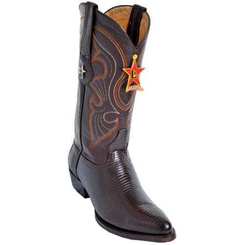 Los Altos Brown Genuine All-Over Lizard Skin Medium R-Toe Cowboy Boots 600607