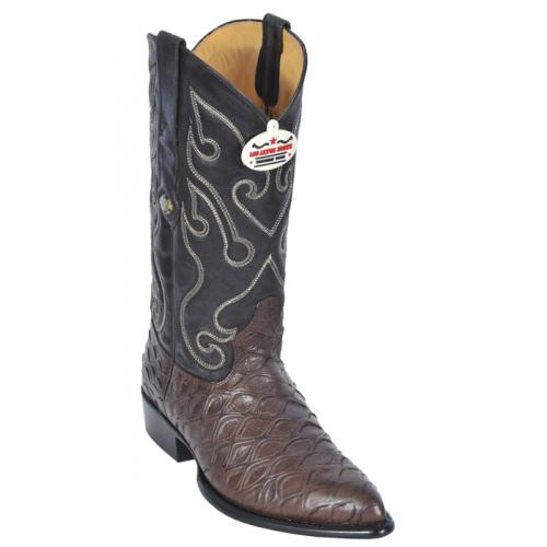 Los Altos Brown Genuine All-Over Stingray Rowstone Print Medium R-Toe Cowboy Boots 3994807
