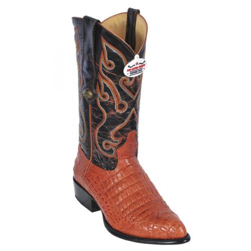 Los Altos Cognac All-Over Alligator Belly J - Toe Print Cowboy Boots 3990903