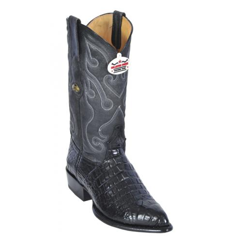 Los Altos Black All-Over Alligator Belly J - Toe Print Cowboy Boots 3995905