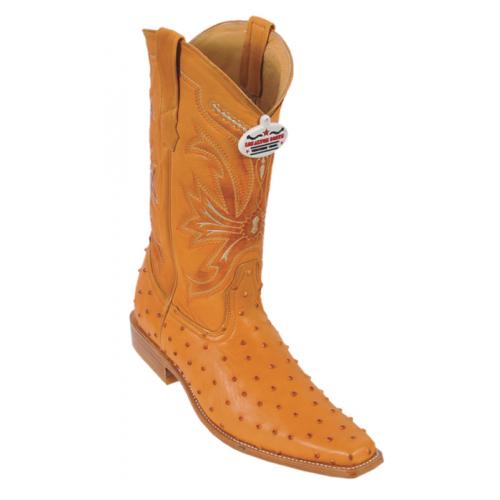 Los Altos Buttercup Genuine All-Over Ostrich Leg Square Toe Print  Cowboy Boots 3710302