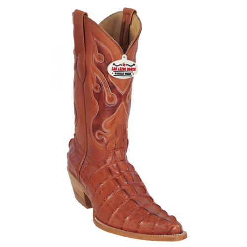 Los Altos Ladies Cognac All-Over Alligator Tail Print 3X Toe Cowboy Boots 3350103