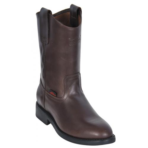 Los Altos Men's Brown / Cafe Genuine Grasso Leather w/ Rubber Sole Work Boots 525407