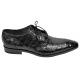 Los Altos Black Genuine All-Over Crocodile Belly Shoes ZV088205.