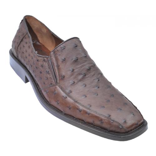 Los Altos Brown Genuine All-Over Ostrich Shoes ZV040307