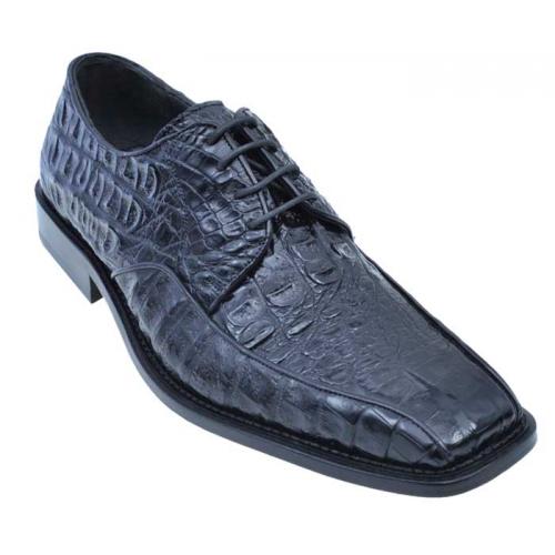 Los Altos Black Genuine All-Over Smooth Crocodile Dress Shoes ZV031705
