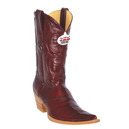 Los Altos Ladies Burgundy Genuine Eel 3X-Toe Cowgirl Boots 350806