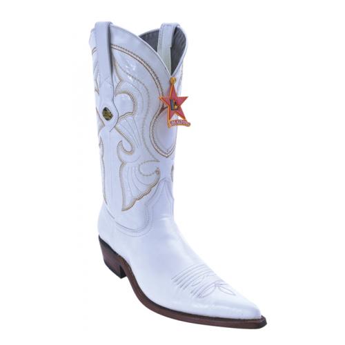 Los Altos Ladies White Genuine Goat 3X-Toe Cowgirl Boots 359228