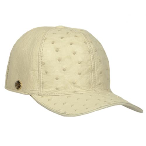 Los Altos WinterWhite Genuine Ostrich Baseball Hat G010304