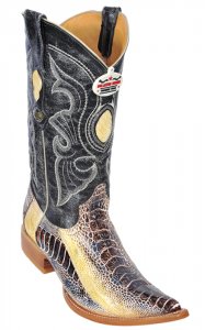 Los Altos Natural Genuine Ostrich Leg 3X Toe Cowboy Boots 950549