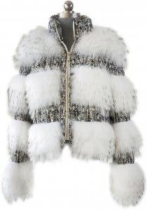 Winter Fur Ladies Natural White Genuine Raccoon Jacket W02S01WT.