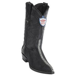 Wild West Black Genuine Stingray Single Stone Dubai Toe Cowboy Boots 2991105