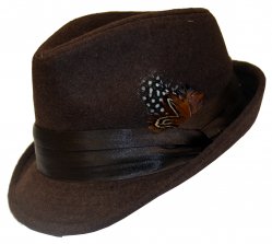 Bruno Capelo Dark Brown Wool Blend Fedora Dress Hat FD-210