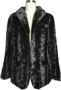 Winter Fur Black Genuine Genuine Full Skin Mink Section Blazer With Collar M69R06BK.