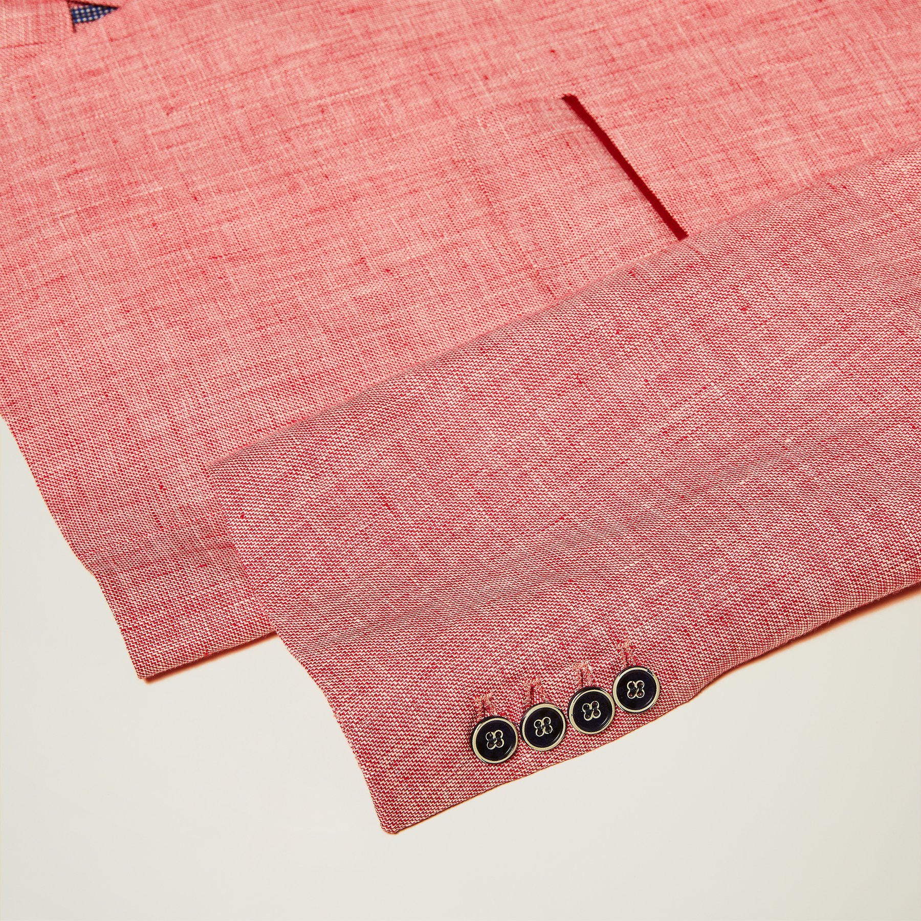 100% Linen raspberry fabric of a shirt