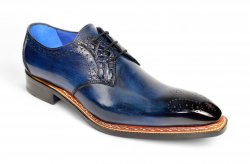 Fennix Italy "Tyler" Navy Genuine Alligator / Italian Calfskin Leather Lace-Up Dress Shoes.