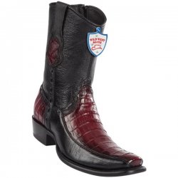 Wild West Faded Burgundy Genuine Caiman Belly Leather Dubai Toe Cowboy Boots 279BF8243