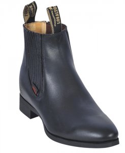 Los Altos Men's Black Genuine Napa Leather Work Short Boots w/ Rubber Sole 644605
