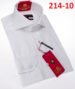Axxess White Cotton Modern Fit Dress Shirt With Button Cuff 214-10.
