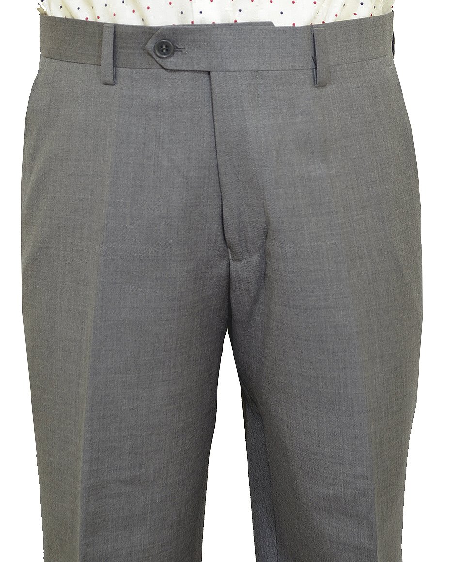 Solid Heather Grey wool suit pant