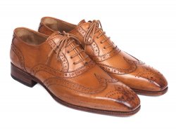 Paul Parkman 5447 Cognac Wingtip Oxfords Shoes.