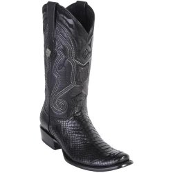 Wild West Black Genuine Square Toe Python Dubai Toe Cowboy Boots 2795705