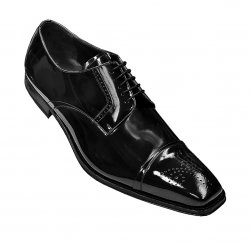 Mezlan "Duke II" Black Genuine Patent Leather Oxford Dress Shoes 12927