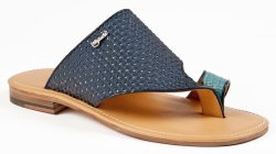 Mauri "5046" Skylark / Bluette Genuine Tejus / Fabric Slide-In Open Toe Sandals.