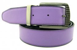 Serpi Lavender / Black Smooth Genuine Leather Reversible Wide Width Belt RP/35