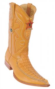 Los Altos Buttercup Genuine Crocodile Tail With Deer 3X Toe Cowboy Boots 952802