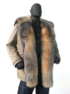 G-Gator Khaki Cotton Parka With Fox Fur Trimming Style 8020.