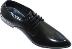 Encore By Fiesso Black Genuine Leather Raised Toe Shoes FI6526