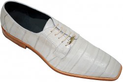 Belvedere "Milano" Light Grey All-Over Genuine Eel Shoes