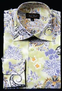 Daniel Ellissa Olive Fancy Polyester Shirt With Button Cuff FSS1412