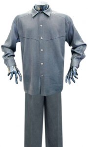 Steve Harvey Charcoal Grey With Saddle Stitch Accents 2 Pc Outfit # 1986