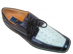 Giorgio Brutini Navy/Sky Blue Alligator Print Shoes 170943