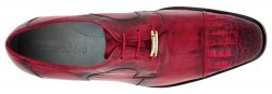 Belvedere "Suprimo" Antique Red Genuine Hand Painted Crocodile Italian Calf Shoes 1113