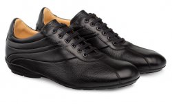 Mezlan "Luka" Black Genuine Calfskin / Deerskin Crossover Sport-Dress Lace-Up Shoes 9079.