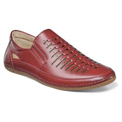 Stacy Adams "Naples" Burgundy Vented Genuine Leather Lined Casual Loafer Shoes 25023-600