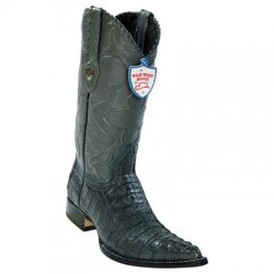 Wild West Gray Genuine Caiman Belly 3x Toe Cowboy Boots 2950109