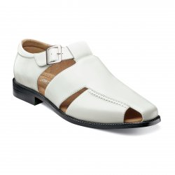 Stacy Adams "Catalina" White Leather Sandals 24966.