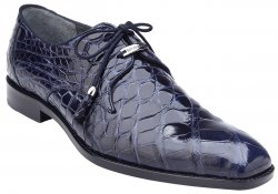 Belvedere "Lago" Navy All-Over Genuine Alligator Shoes 14010.