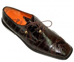 Romano "Twin H" Dark Brown Genuine Crocodile/Eel Shoes